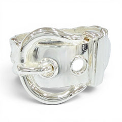 HERMES Vintage Boucles Sellier Ring, 925 Sterling Silver, Made in France, Weight 6.05g, Women's Ring — Like New