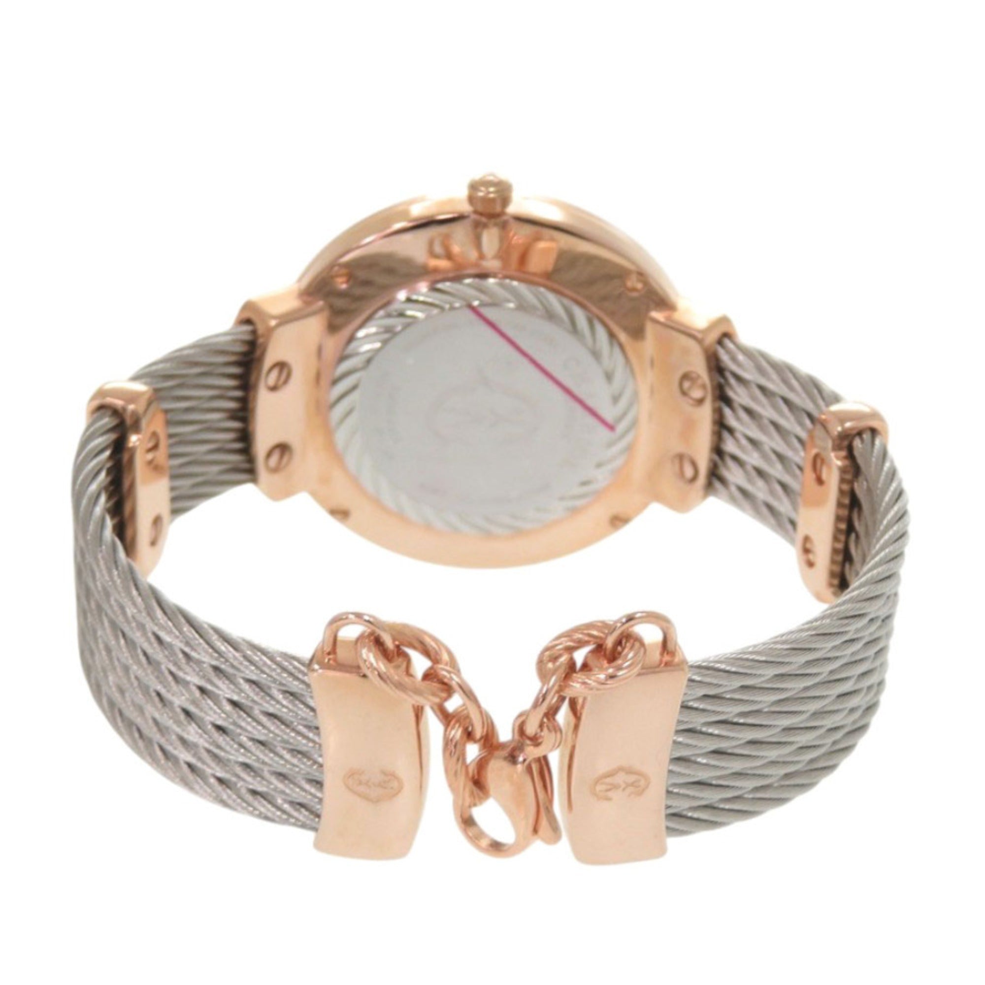 Unused Charriol Saint-Tropez Stainless Steel White Shell with Dial and Pink Gold Quartz Wristwatch 0595 CHARRIOL — New - Store Return