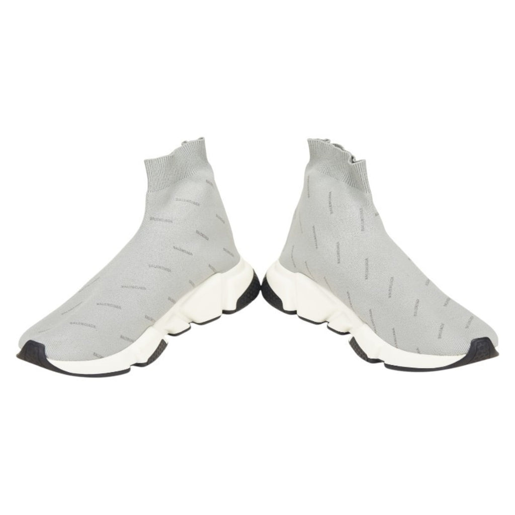 Balenciaga Speed Trainer Sock Sneakers, Size 31, Gray and White Fabric, Men's, BALENCIAGA