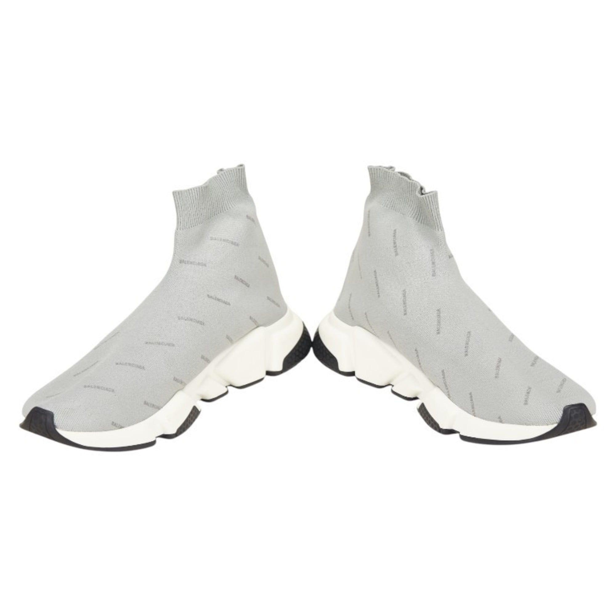 Balenciaga Speed Trainer Sock Sneakers, Size 31, Gray and White Fabric, Men's, BALENCIAGA