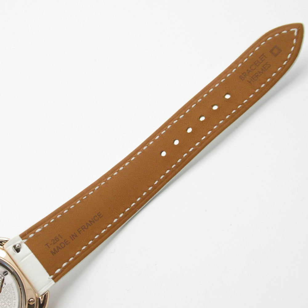 Hermes Arceau Grande Turarara Bride et Maure Watch, 18K Pink Gold (PG), Diamond, Leather Strap, Women's, White (AR12.671) — Very Good