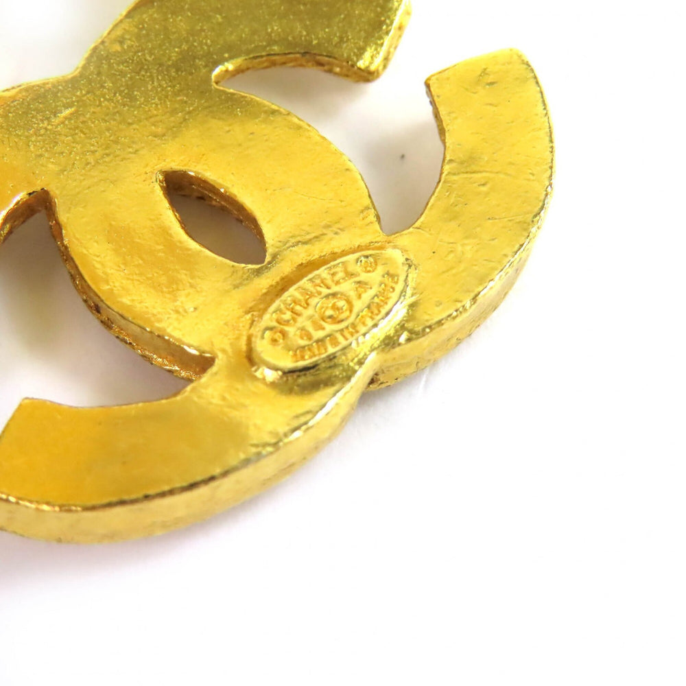 CHANEL Vintage 1994 (94A) Triple Coco Mark Brooch, Large Size, Gold, with Box, Made in France, Women's, Highly Recommended ◎ — Like New