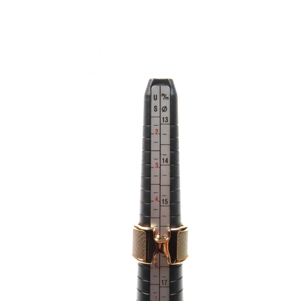 HERMES Olympe GM Etoupe Pink Gold Madame Veau H Design Ring, Size XS, with Box and Dust Bag, Made in France — Like New