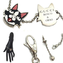 Gucci BOSCO & ORSO Bracelet 472207 Boston Terrier Dog AG925 Silver #16 Women's — Like New
