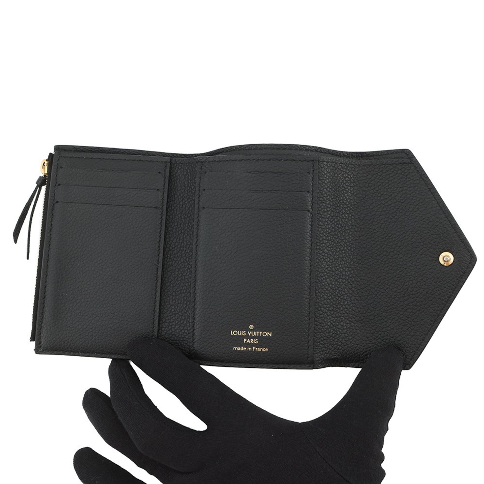 Louis Vuitton Bicolor Monogram Empreinte Victorine Wallet M80968 Black/Beige