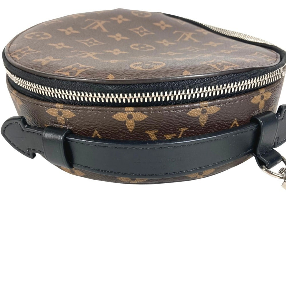 LOUIS VUITTON M46273 Monogram Audio Case Bag, Round Handbag, Canvas, Men's/Women's, Brown — Like New