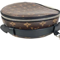 LOUIS VUITTON M46273 Monogram Audio Case Bag, Round Handbag, Canvas, Men's/Women's, Brown — Like New