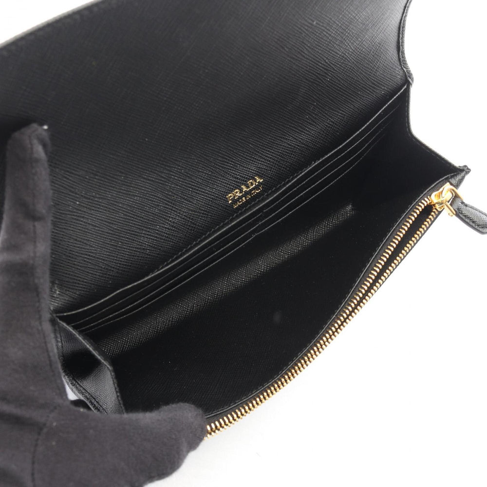 Prada PRADA Triangle Logo 2-Way Shoulder Bag/Handbag, Saffiano Leather, Women's, Black, 1MT042 — New - Store Return