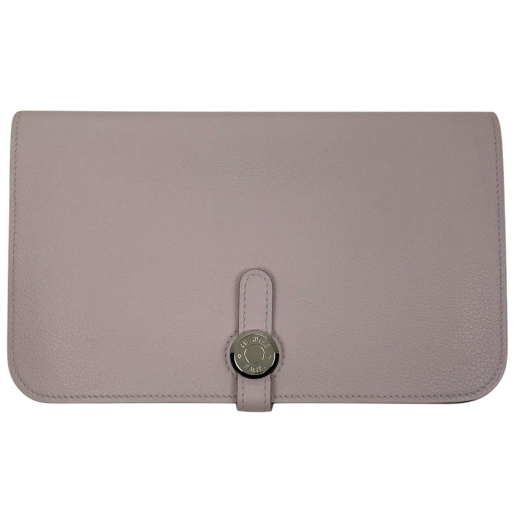 Hermes Hermès Dogon GM Bifold Long Wallet in Evercolor Mauve Pale, Women's
