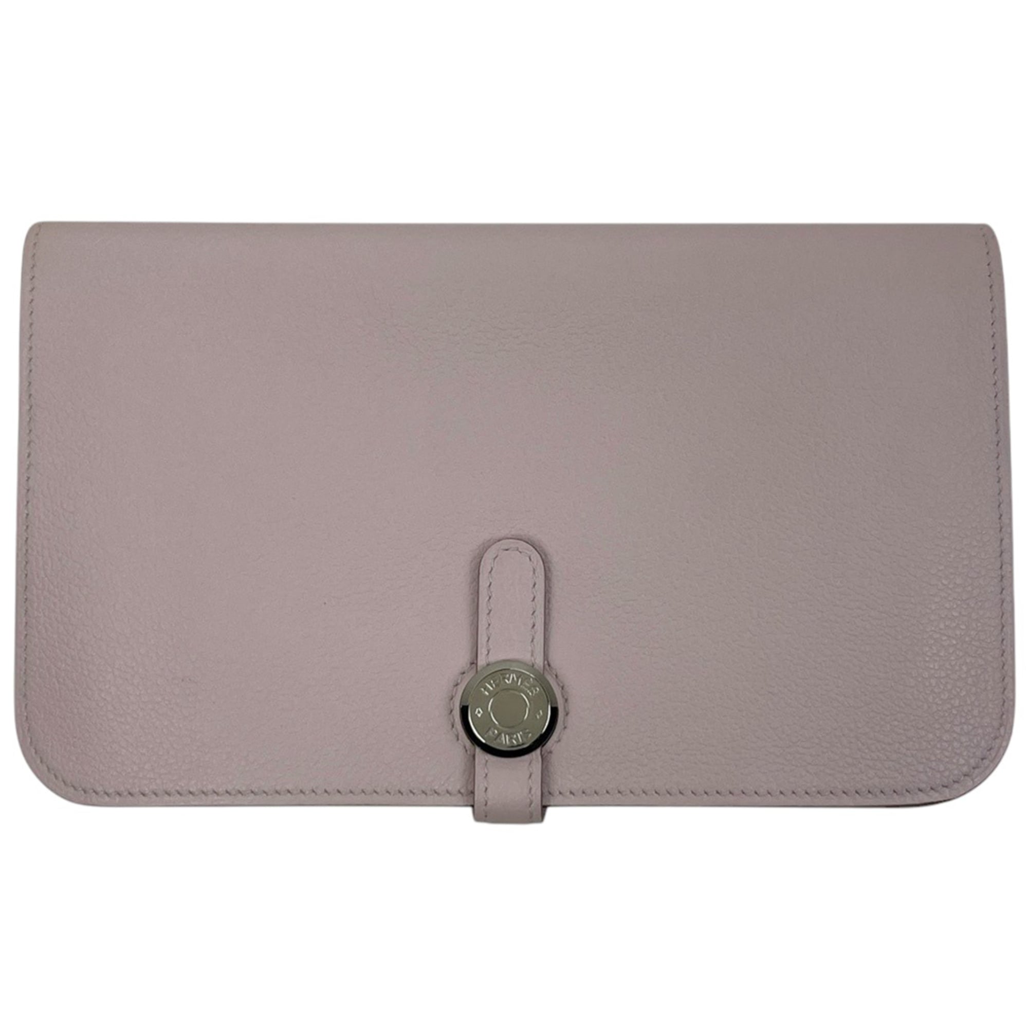 Hermes Hermès Dogon GM Bifold Long Wallet in Evercolor Mauve Pale, Women's