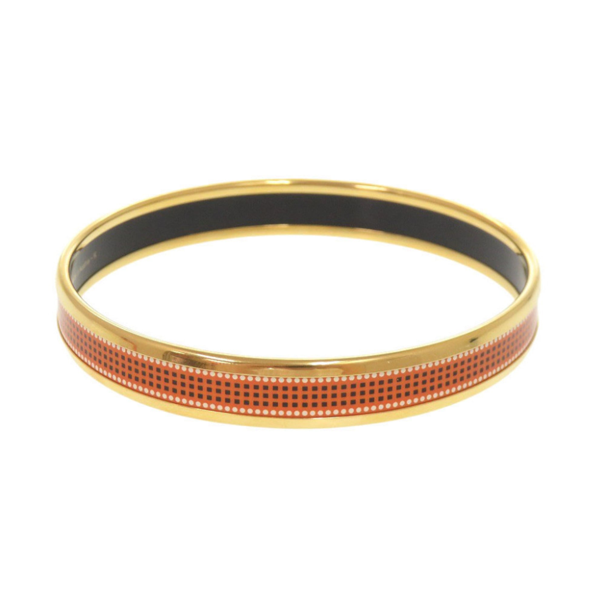Hermes Email PM Metal Gold Orange Bangle Bracelet 0364HERMES — Like New