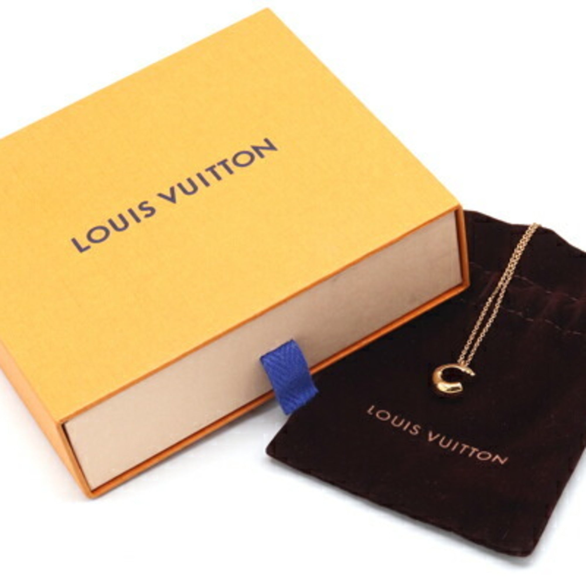 Louis Vuitton Necklace LV&ME C M61058 Gold Metal Pendant Women's Initial Alphabet LOUIS VUITTON — Like New