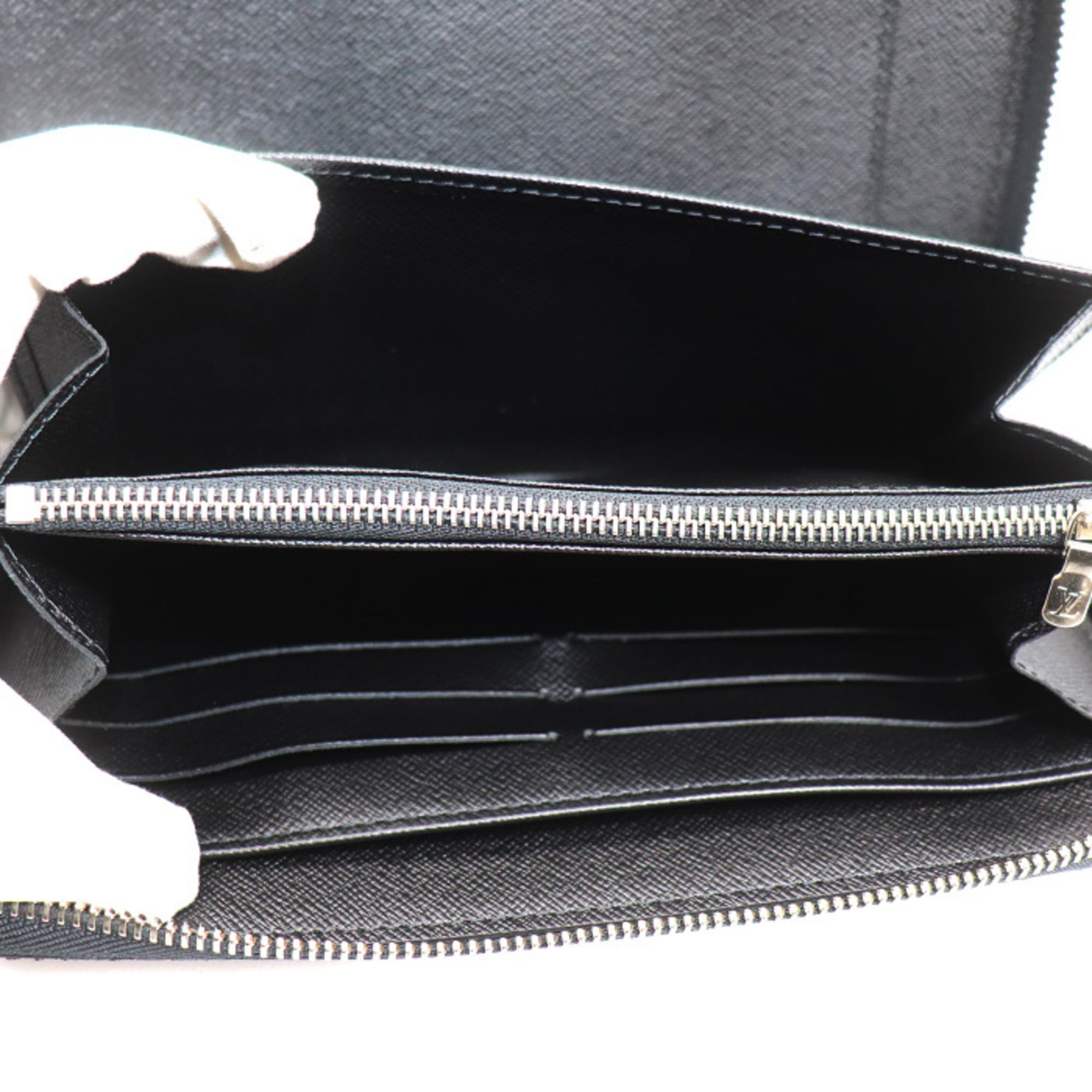 LOUIS VUITTON Zippy Organizer Long Wallet with Round Zipper, Damier Graphite, Black, N63077 CA4180, Men's