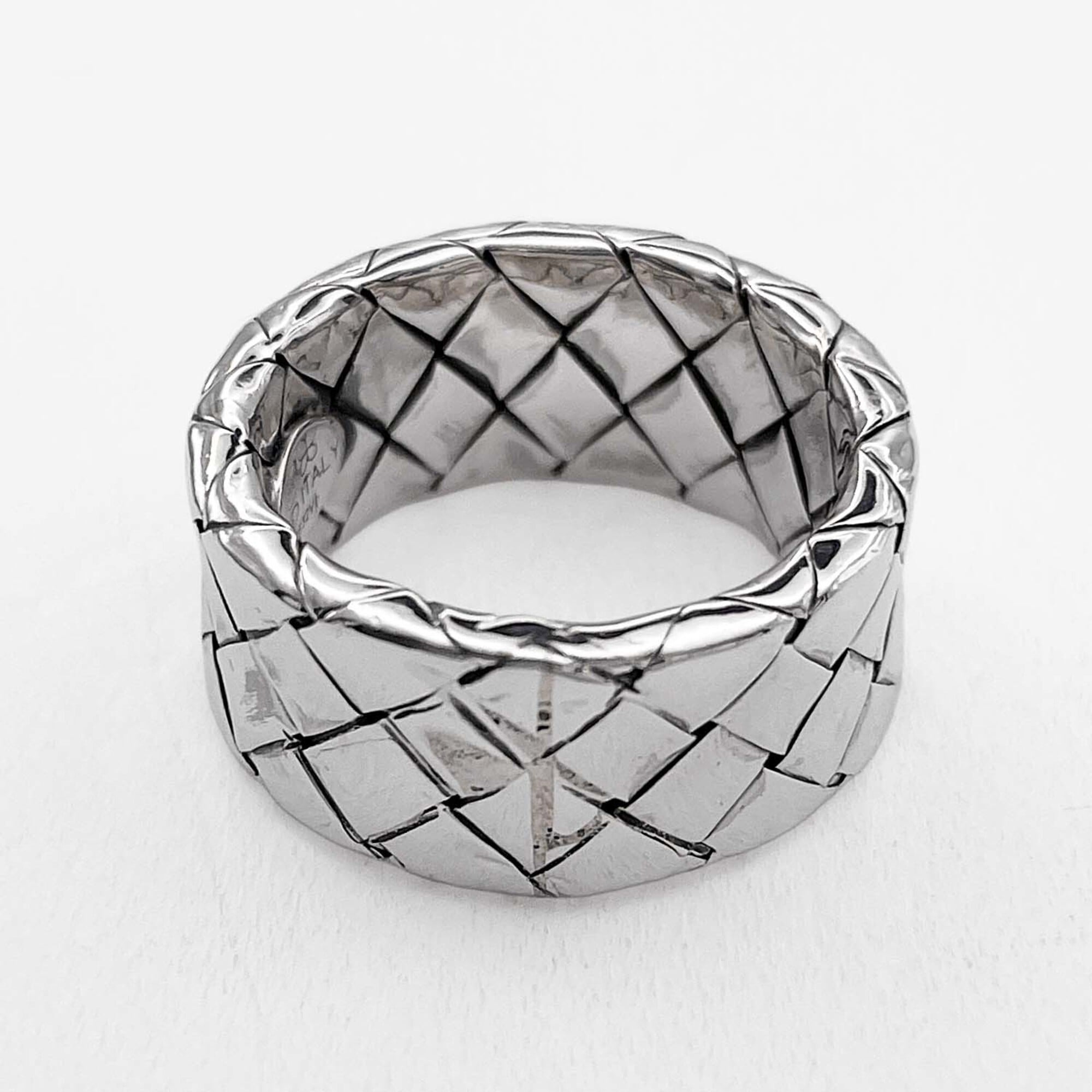 BOTTEGA VENETA Intrecciato Ring, SV925 7824, Silver, Men's & Women's — Like New