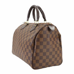 Louis Vuitton Damier Speedy 30 Handbag, Ebene Brown, N41531, Gold Hardware — Like New