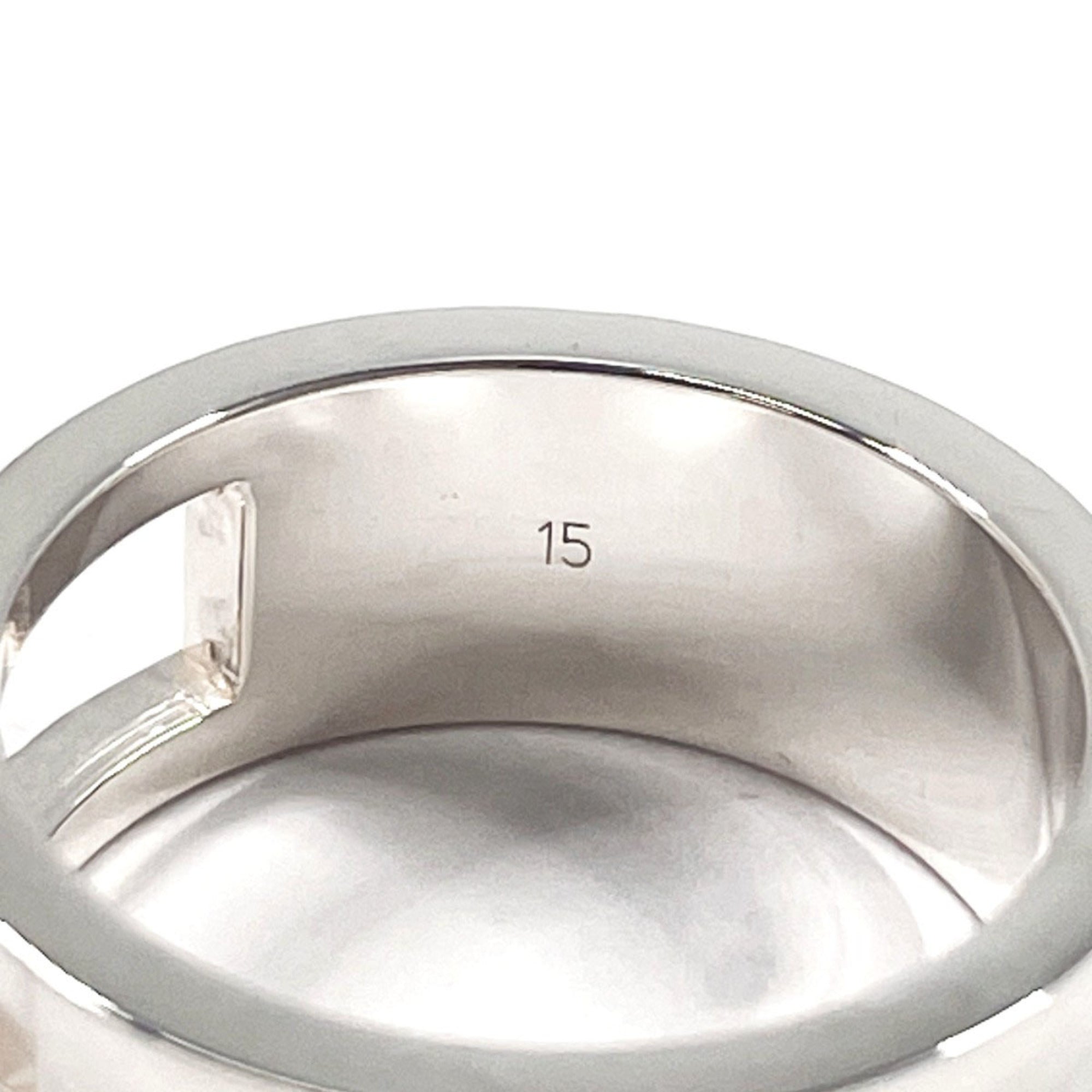 GUCCI Branded Cutout G Ring, Sterling Silver 925, 13.5cm, Unisex — Like New
