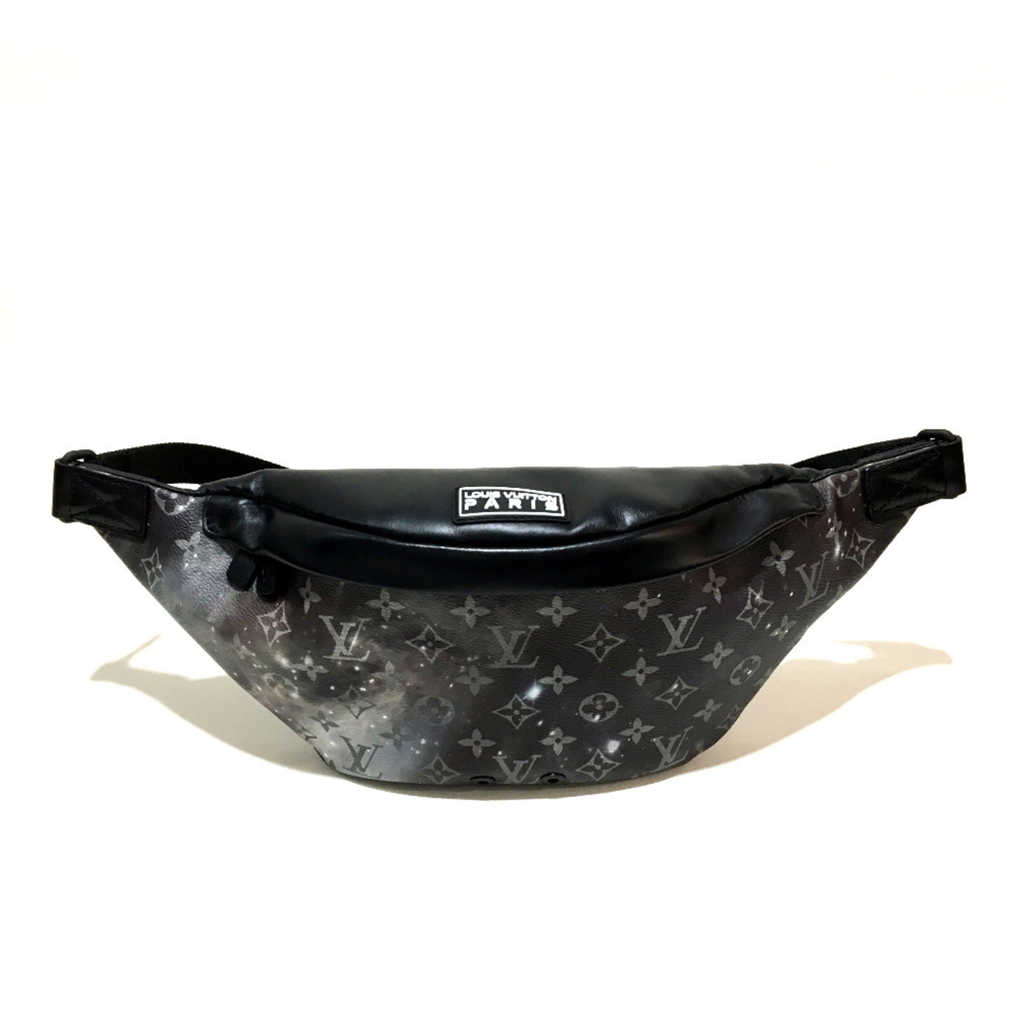 LOUIS VUITTON M44444 Monogram Galaxy Discovery Bum Bag Waist Body Canvas Leather Men's Silver x Black — New - Store Return