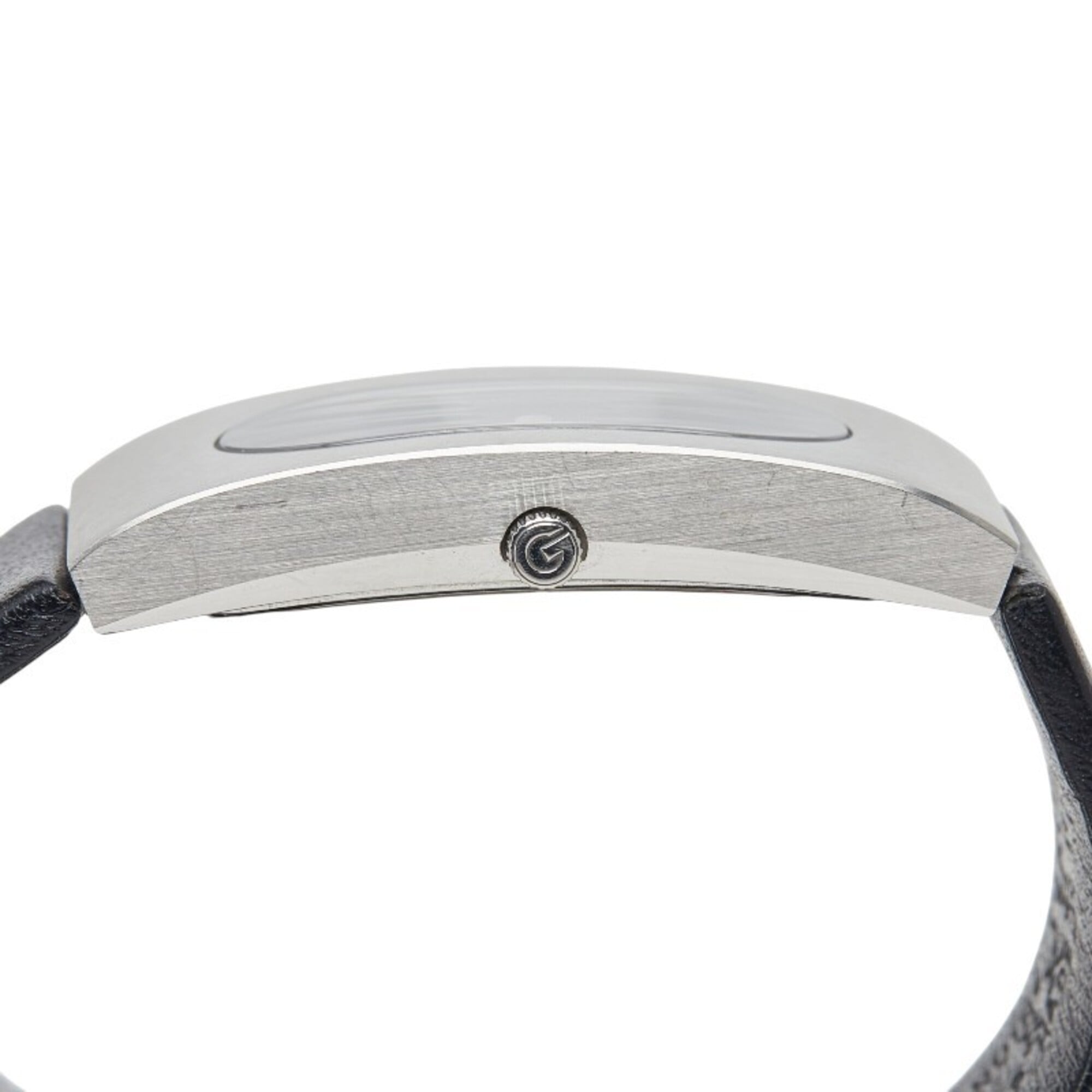 Gucci 2400L Quartz Watch, Black Dial, Stainless Steel Strap, Leather Women's Watch — Good