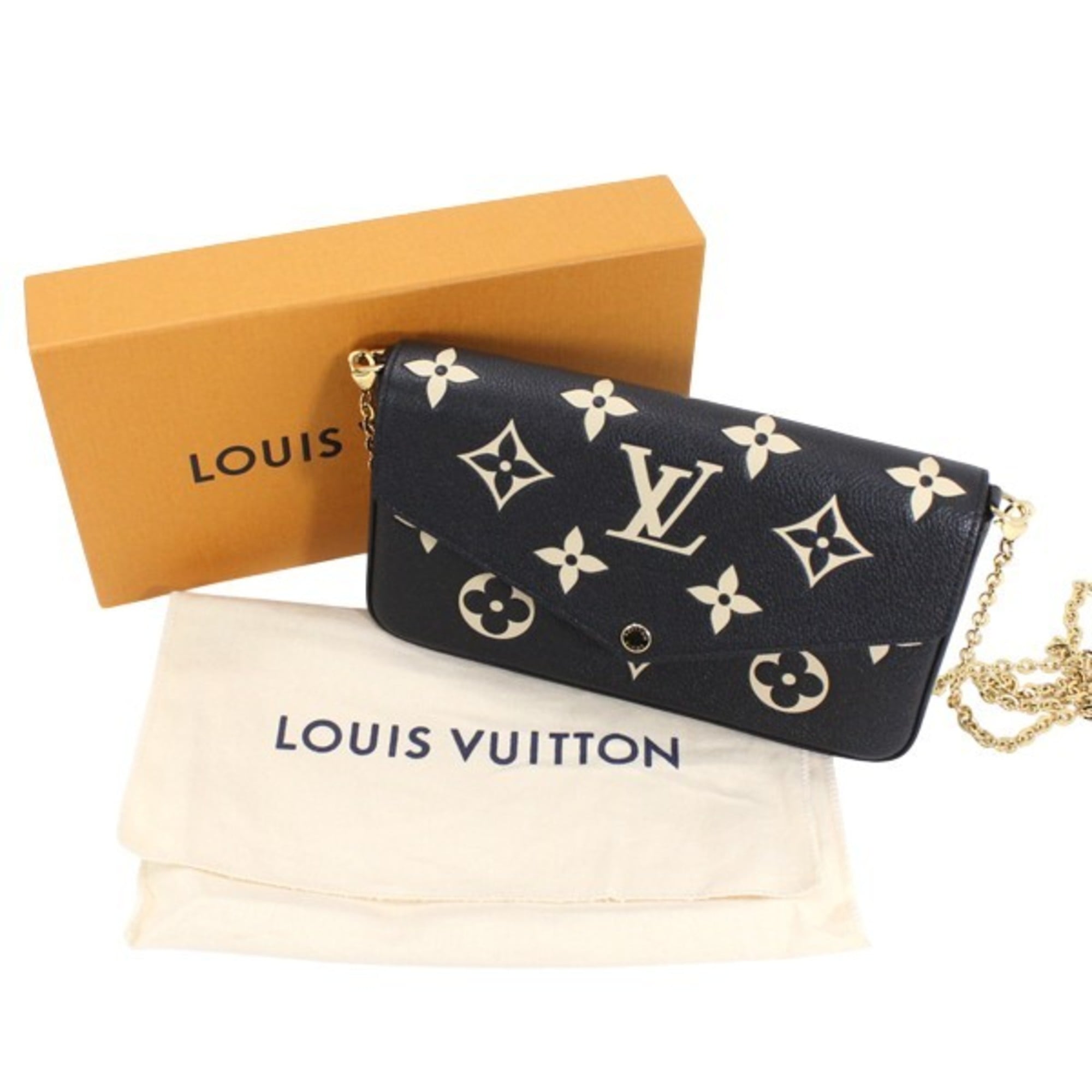 Louis Vuitton Pochette Felicie Monogram Empreinte Leather Shoulder Bag M82479 Women's Clutch LOUIS VUITTON KM3025 — Like New