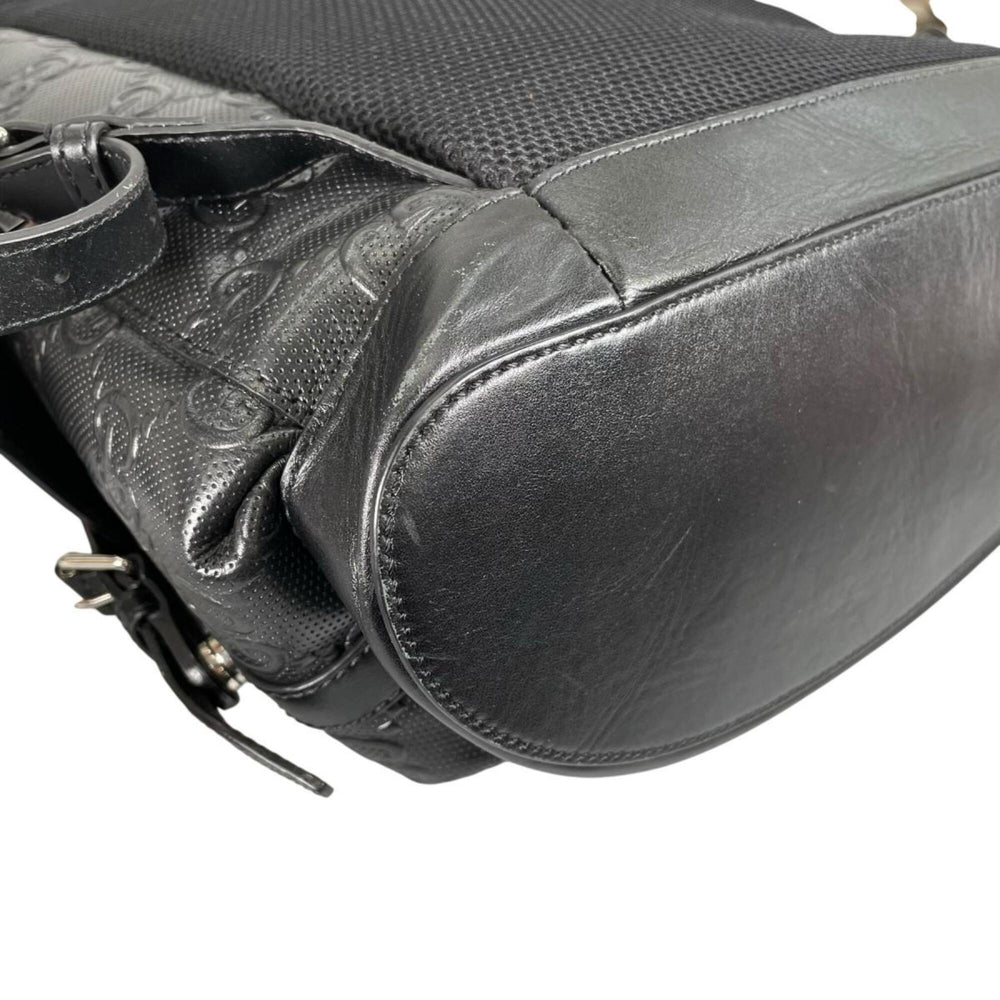 Gucci GUCCI Backpack GG Embossed Leather 625770 Black — Like New