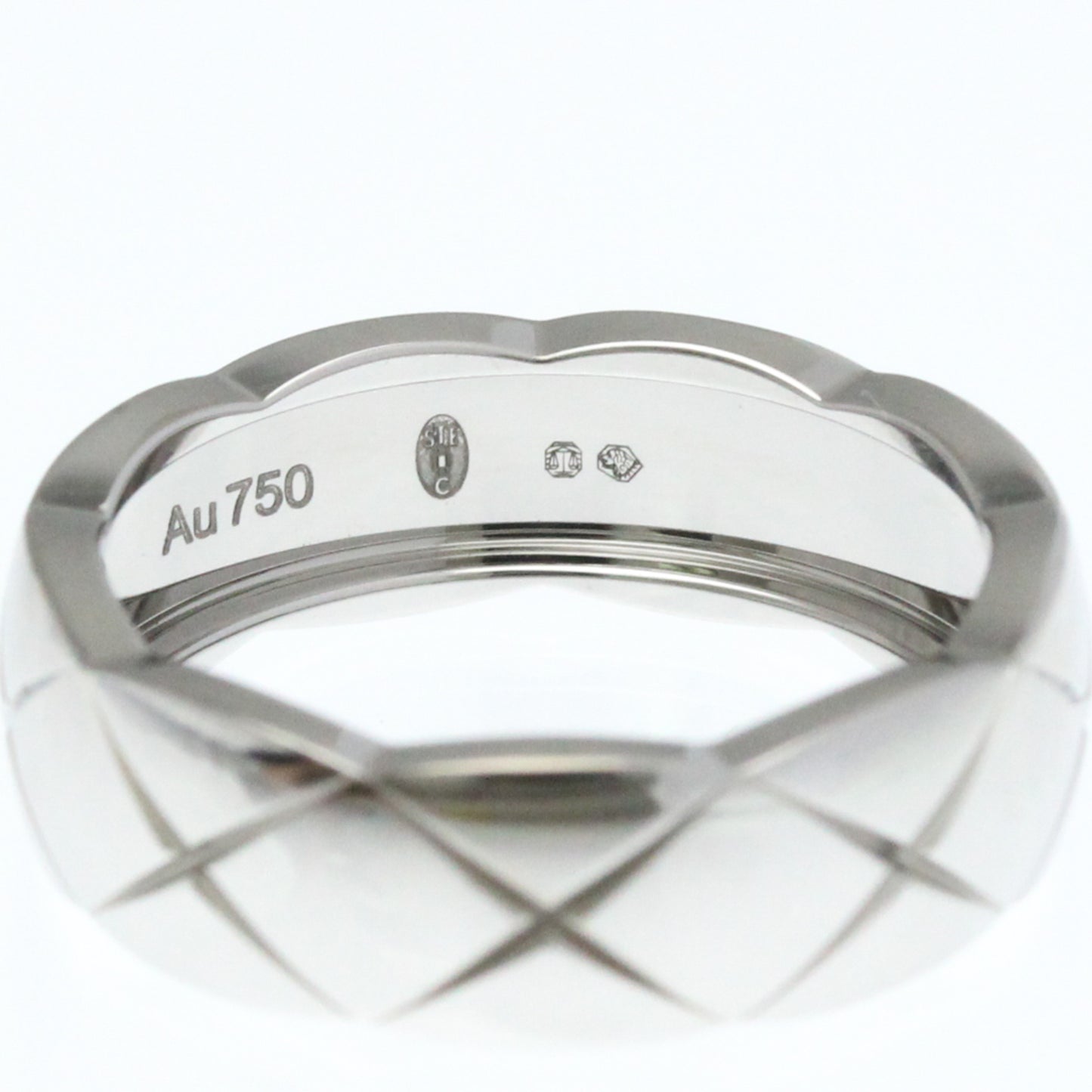 Chanel Coco Crush Ring Medium Size White Gold (18K) Fashion No Stone Band Ring Silver