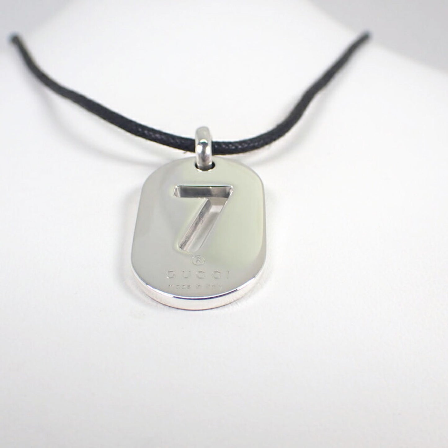 GUCCI 925 No.7 Plate Pendant Necklace
