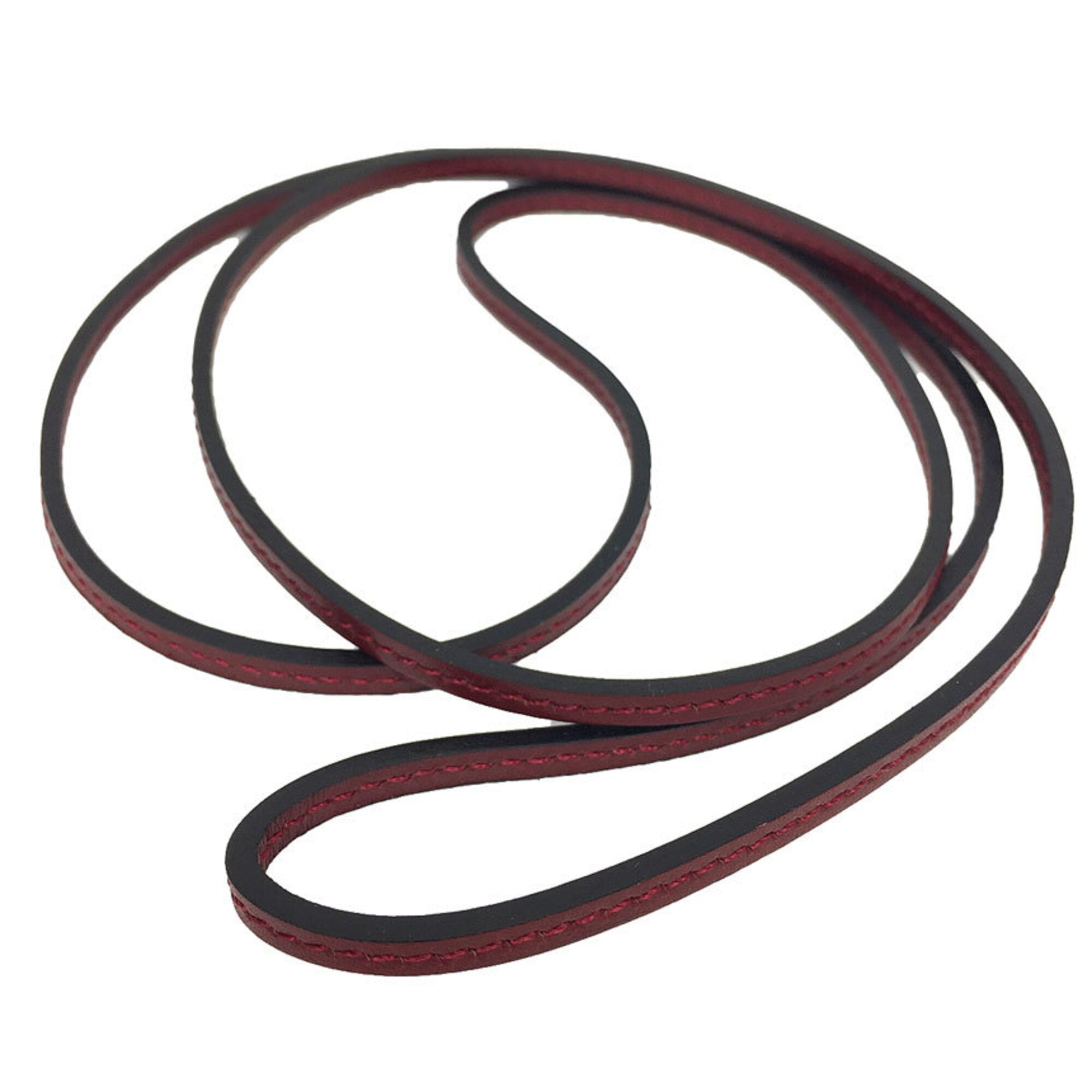 Hermes Lanieres Choker Necklace Bracelet Leather Cord Rouge H — Like New