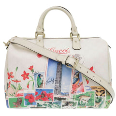 Like new Gucci TAIPEI Limited Edition 101 310085 white leather Boston bag (0173GUCCI) — Like New