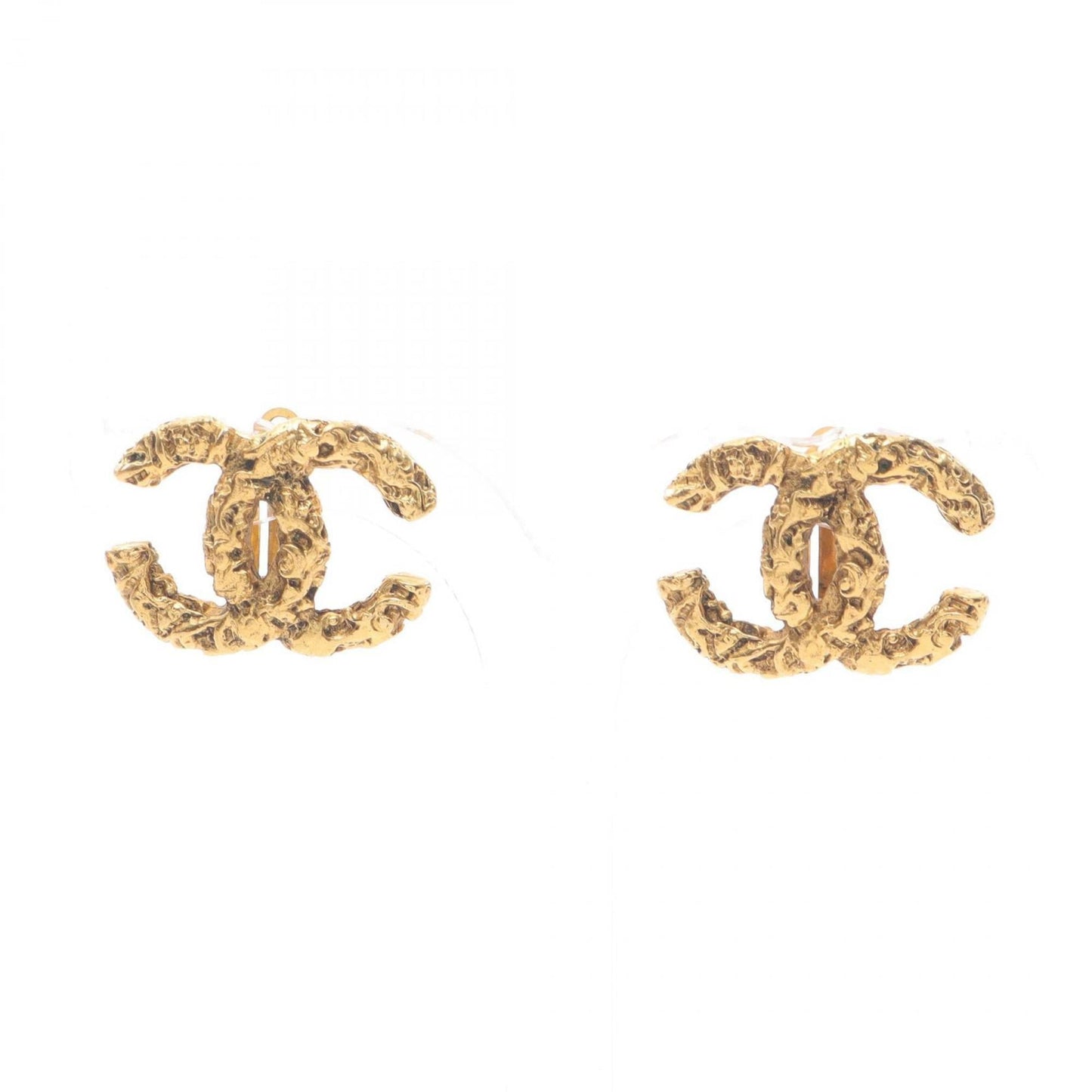 CHANEL Coco Mark Earrings, Gold Plated, Women's