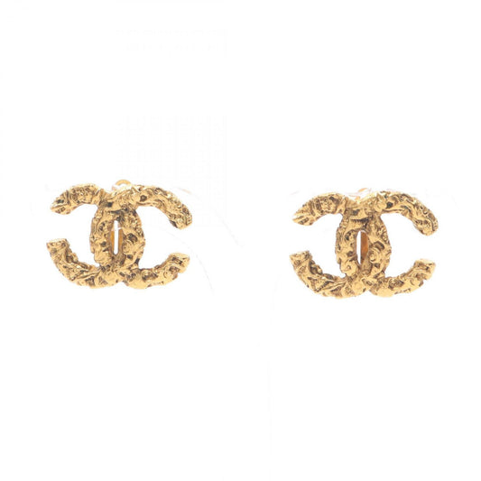 CHANEL Coco Mark Earrings, Gold Plated, Women's