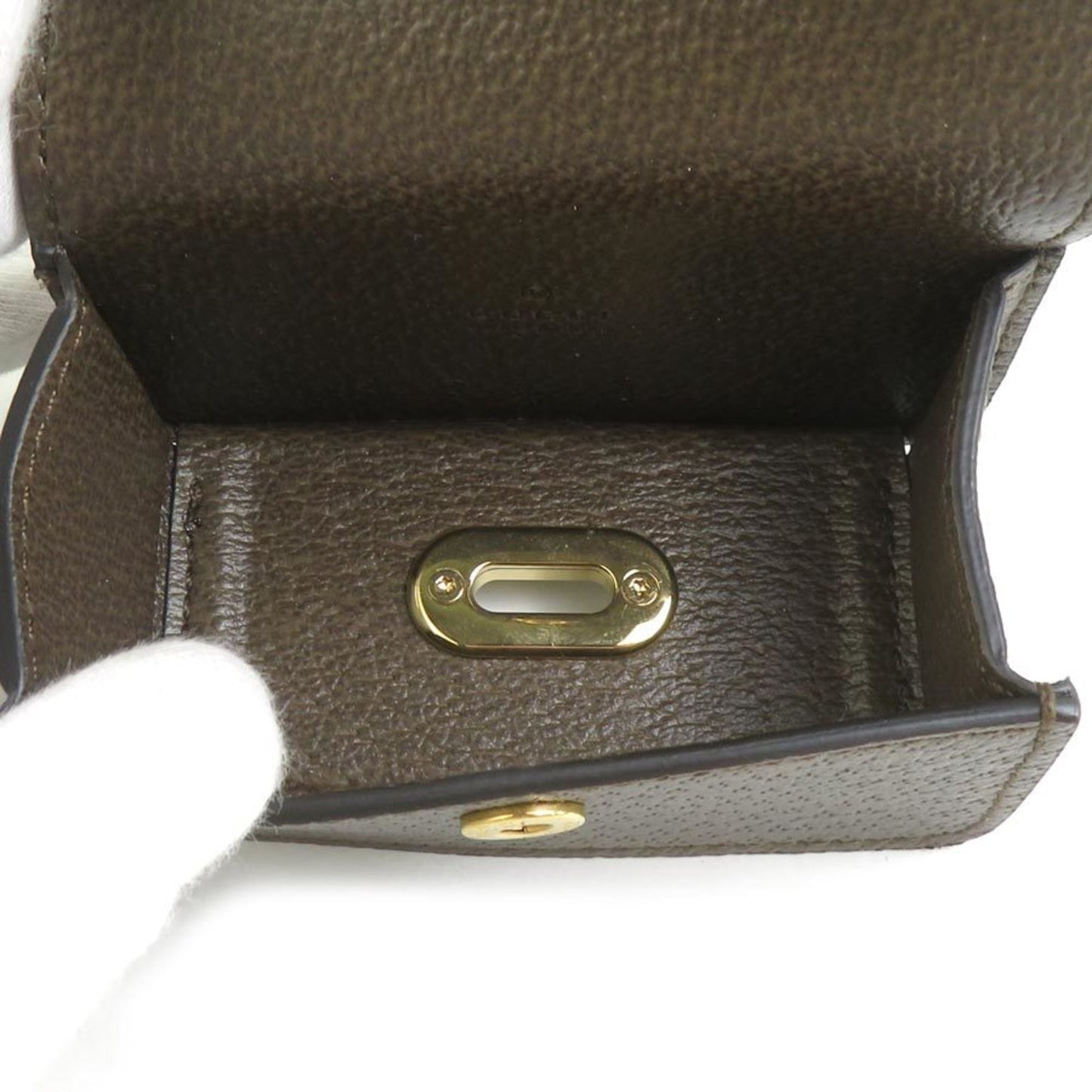 GUCCI Bag Charm Etiquette Holder Leather Brown Men's Women's 692956 h31307g