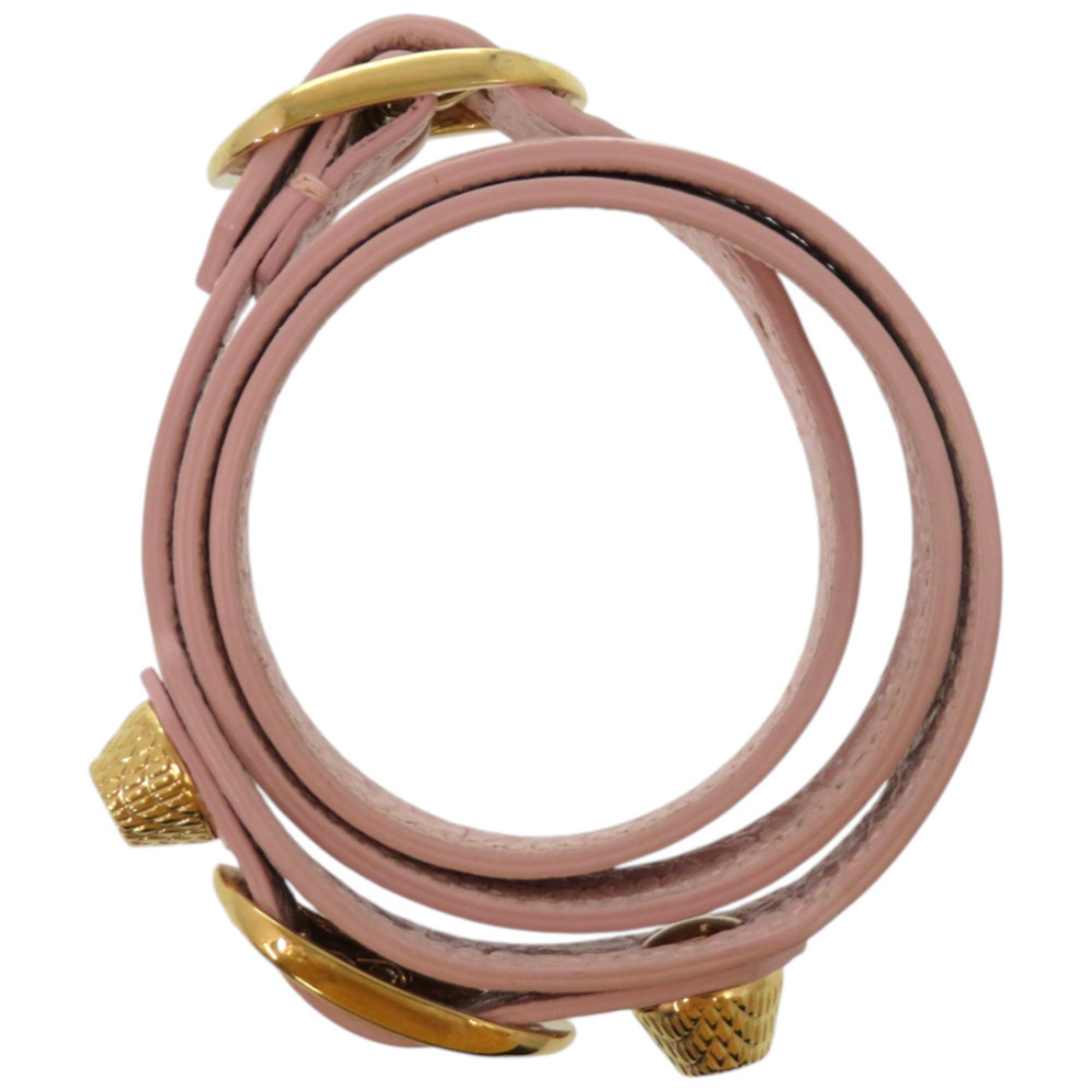 Like new Balenciaga 3-row Giant Stud Bracelet 236345 Leather Pink 1562BALENCIAGA — Like New