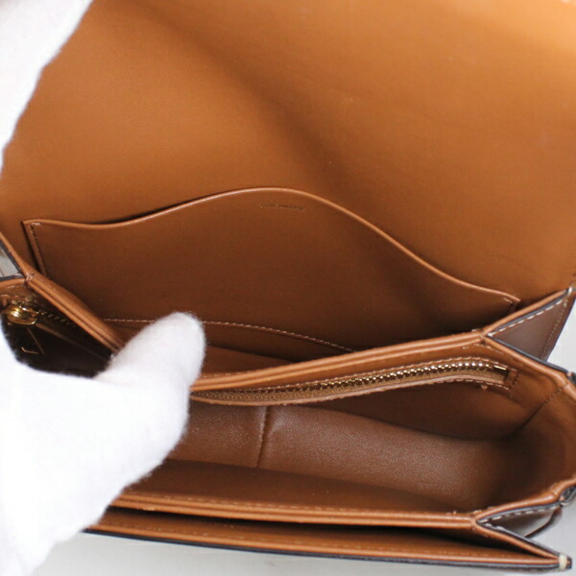 Celine Shoulder Bag Teen Triomphe White 188882BZ4.01BC CELINE Calf Leather Women's — Like New