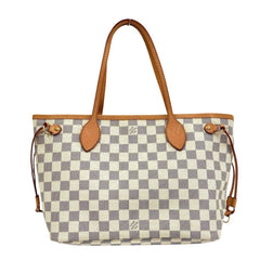 LOUIS VUITTON Damier Azur Neverfull PM Tote Bag N51110 Navy White Women's — Like New