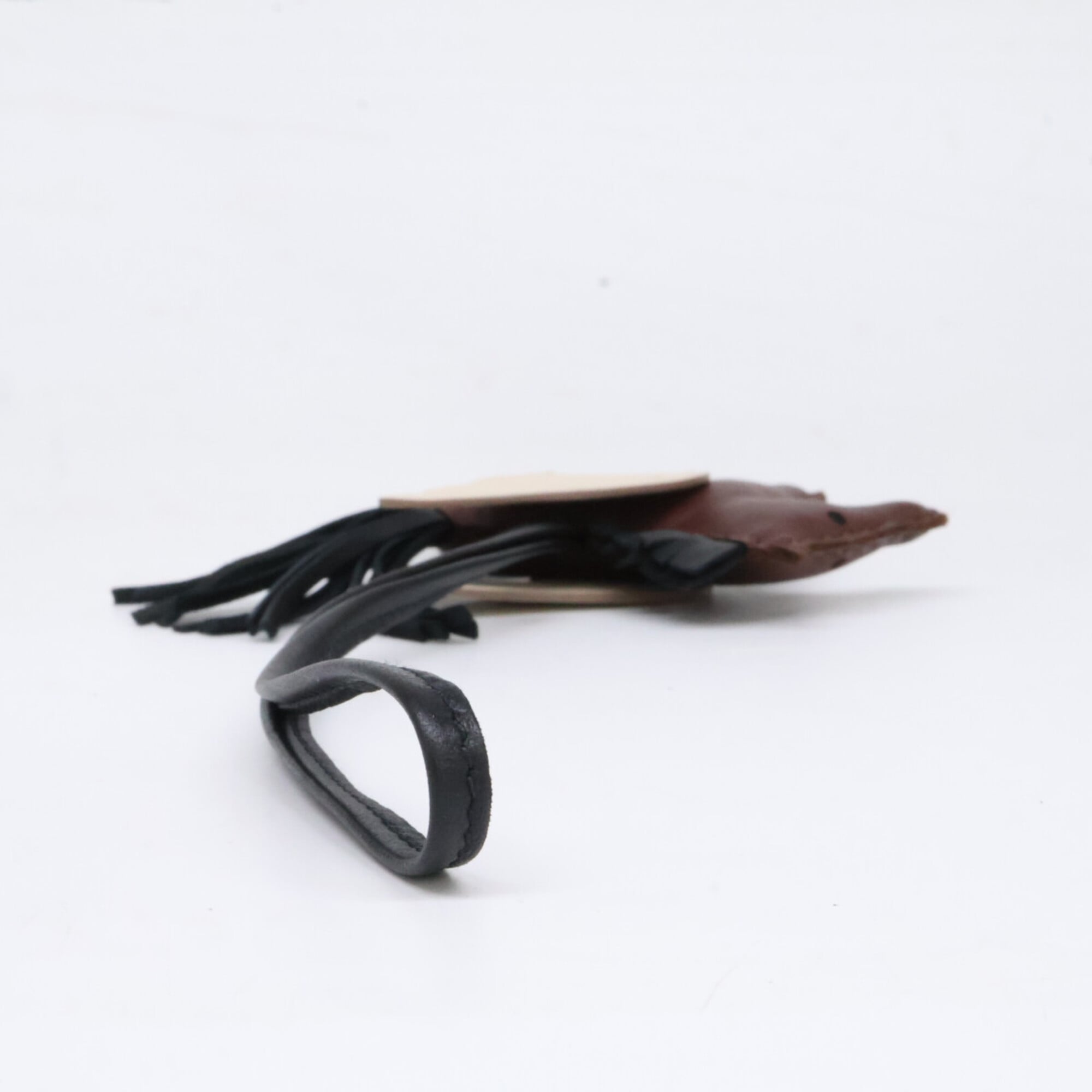 HERMES K-stamp Agneau Milo x Swift Rodeo Pegasus PM Bag Charm, Charm Terre Noir Craie, Women's — Like New