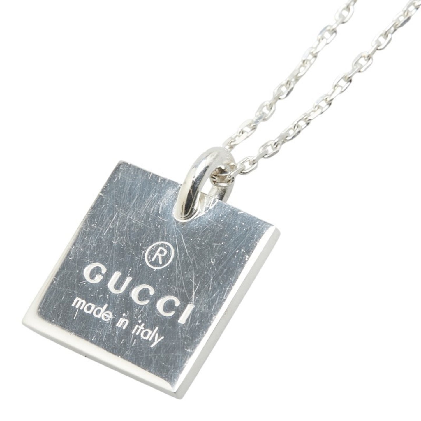 Gucci Square Plate Necklace SV925 Silver Women's GUCCI