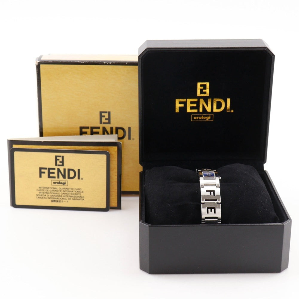 Fendi Olologi Women's Watch, 3150L Stainless Steel, Silver Quartz Movement, Analog Display, Blue Dial — Good