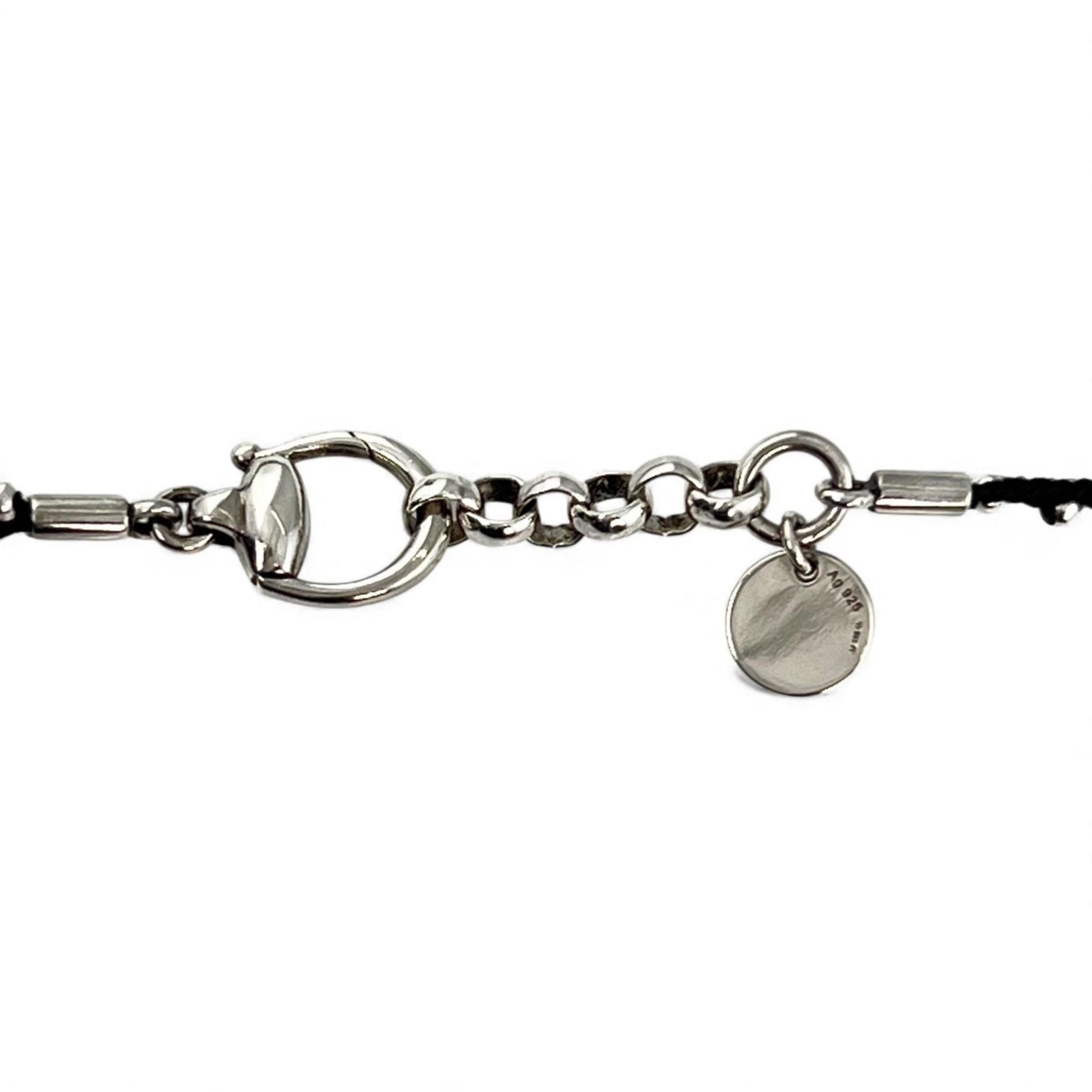Gucci Horsebit Necklace, 925 Sterling Silver, Black, Approx. 8g, Unisex — Like New