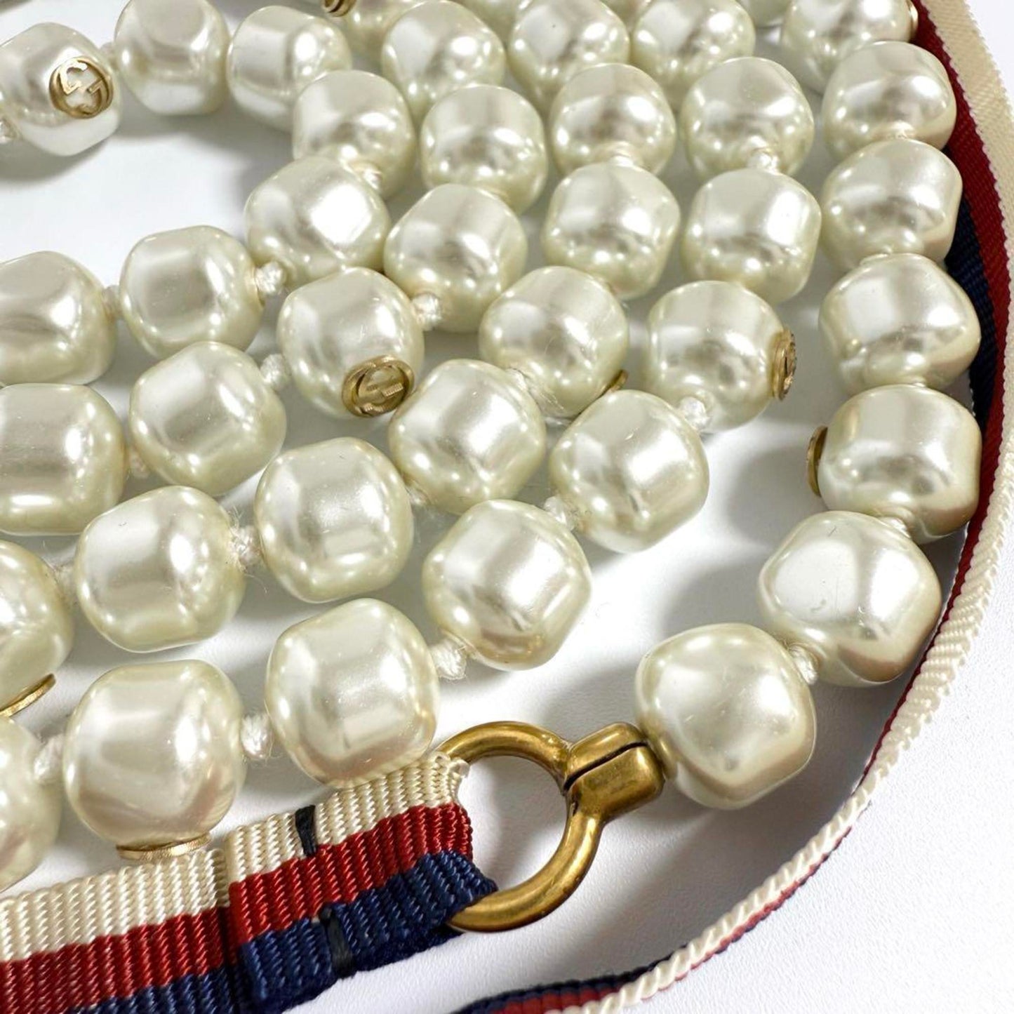 Gucci Women's Long Faux Pearl Tiger Head Necklace