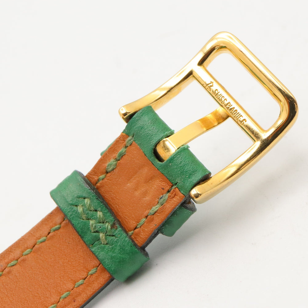 Hermes Kelly Watch, Gold Plated (GP), Leather Strap, Ladies' Champagne Color, KE1.201 — Very Good