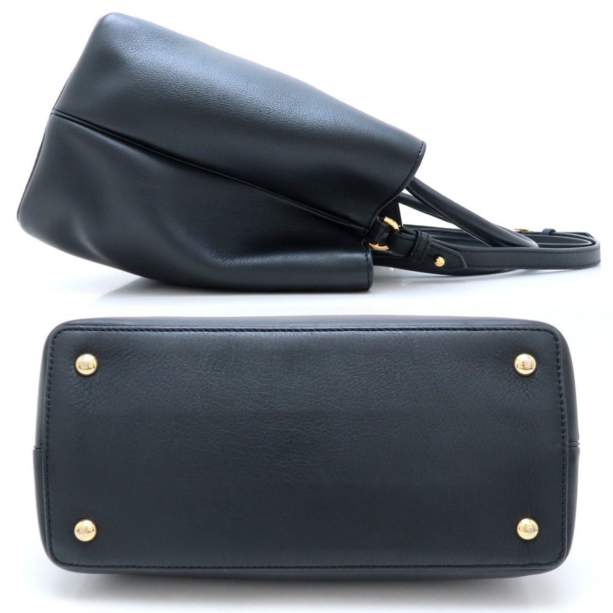 FENDI 8BH253 2-Way Handbag Leather Black Women's 352925