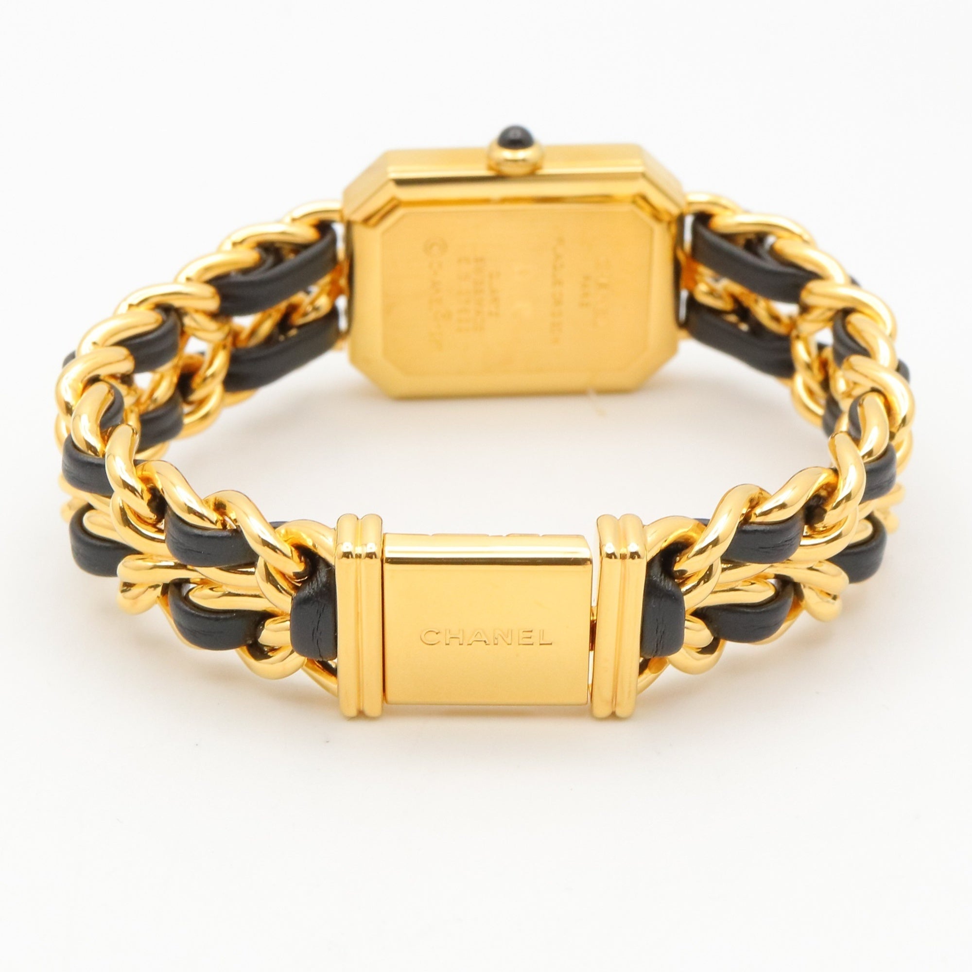 Chanel CHANEL Première M Watch, Gold Plated Leather, Women's, Black, H0001 — Very Good