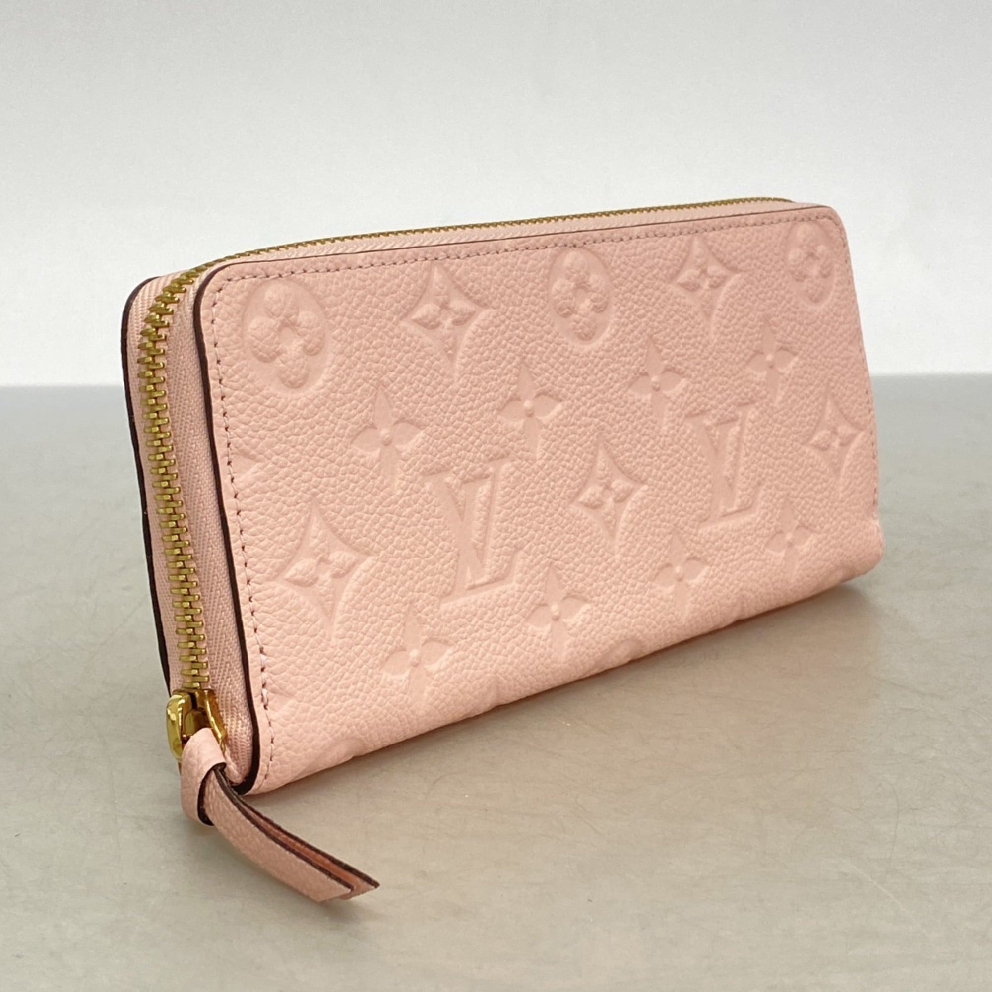 Louis Vuitton Monogram Empreinte Portefeuille Clemence Long Wallet M61265 Rose Ballerine Women's