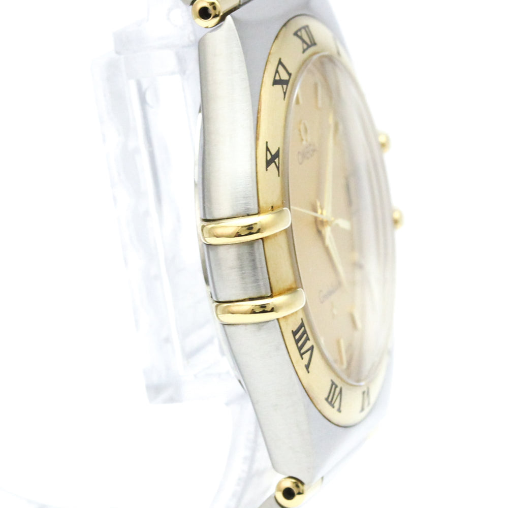 OMEGA Constellation 18K Gold Steel Quartz Mens Watch 1312.10 Polished — Very Good