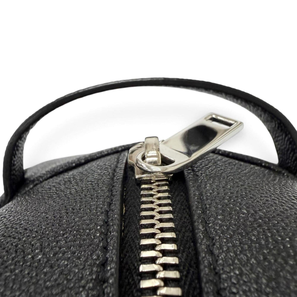 Yves Saint Laurent SAINT LAURENT PARIS 609347 Grain Calf Leather Travel Pouch Clutch Bag with Logo, Black, Made in Italy, Men's, Dust — Like New