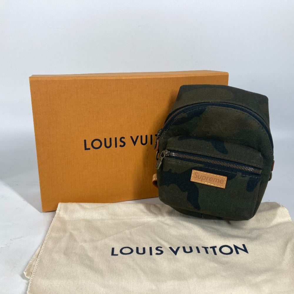 LOUIS VUITTON M44201 Supreme Collaboration Apollo Backpack Nano Bag Charm Rucksack Camouflage Keychain Canvas Men's Women's Green — Like New