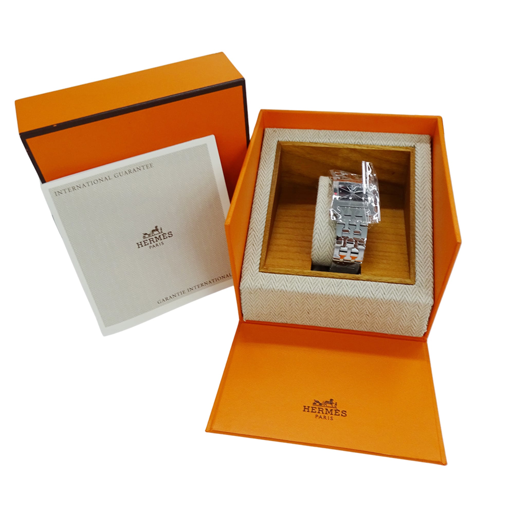 Hermes HERMES Women's Watch Brand H-Watch Quartz QZ Stainless Steel SS HH1.210 Silver Black — Good