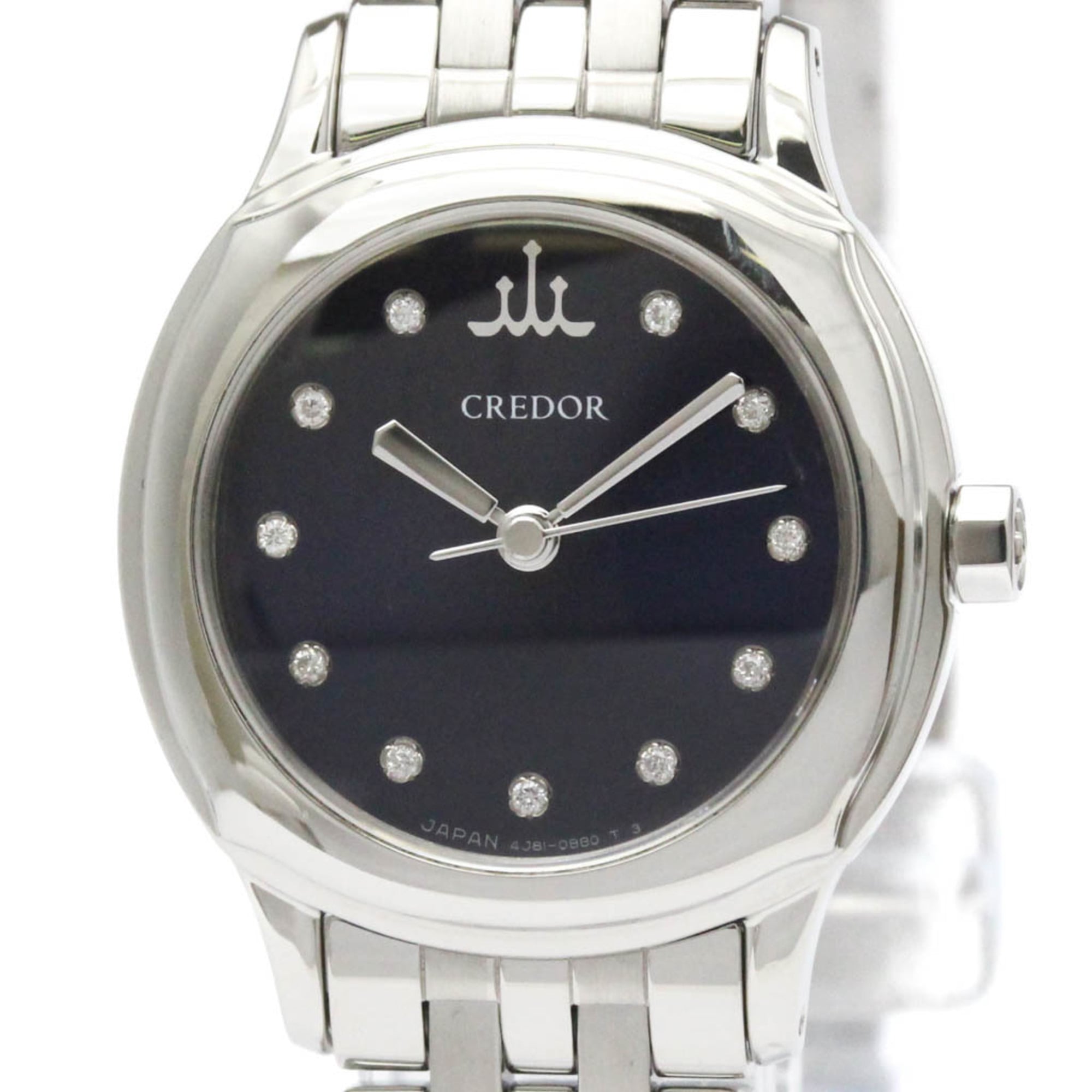 SEIKO Credor Diamond Stainless Steel Quartz Ladies Watch GSAS953(4J81-0AS0) Polished — Very Good