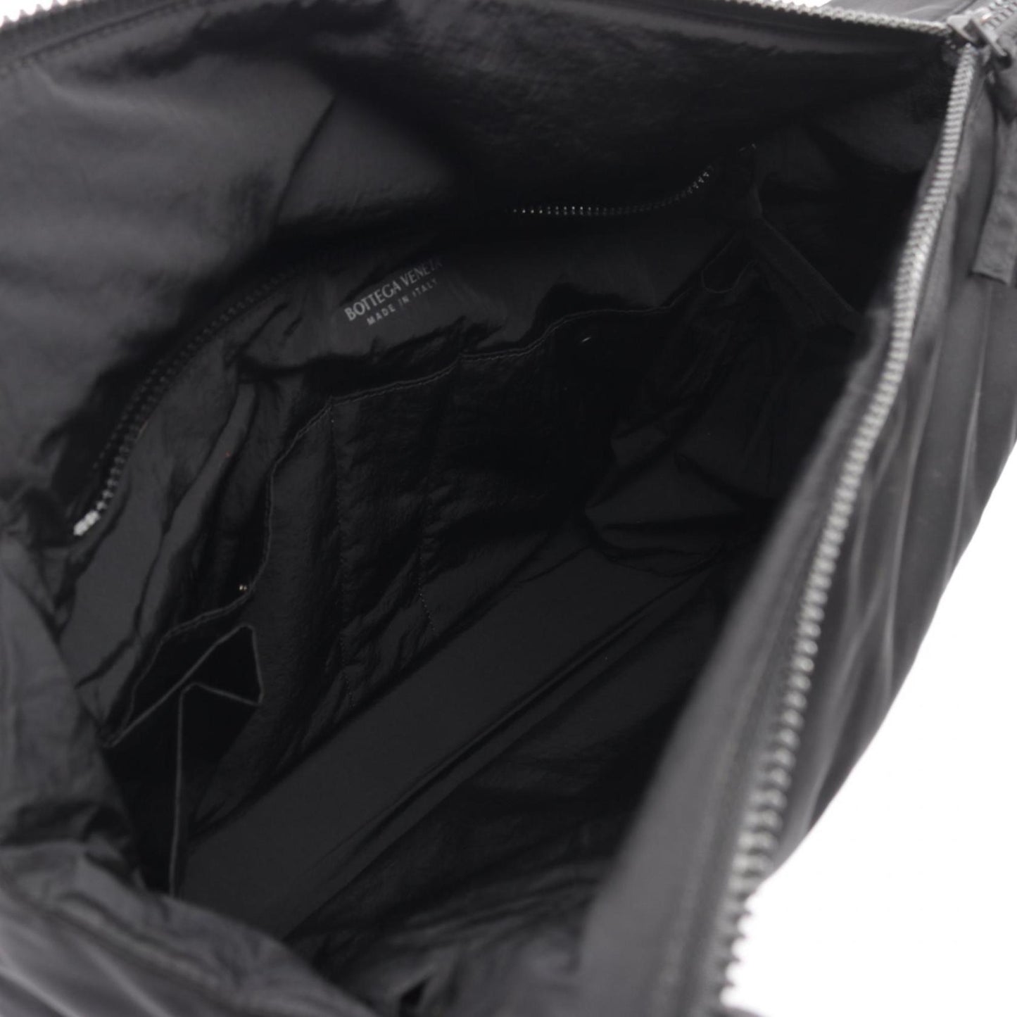 Bottega Veneta men's nylon clutch bag in black