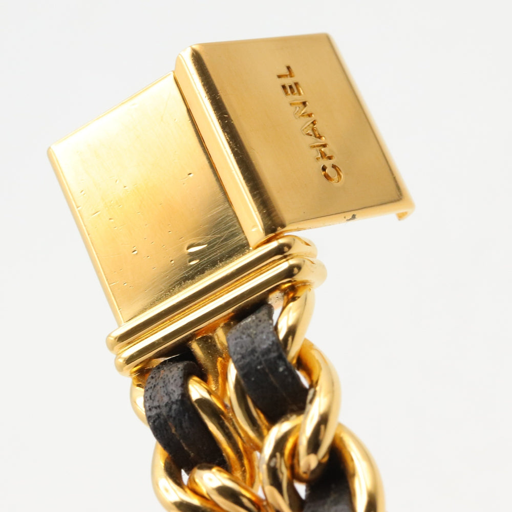 Chanel CHANEL Première M Watch, Gold Plated Leather, Women's, Black, H0001 — Very Good